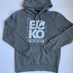Unisex Mens Classic Gray Ecko UNLTD Pullover Hoodie Sweater Size Medium