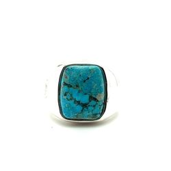 925 Sterling Silver Mens Large Turquoise Gemstone Ring Size 11 13.10grams 160863 3