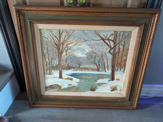 Vintage oil painting 1970