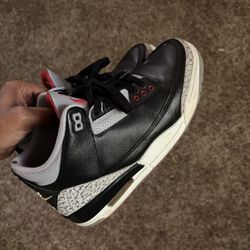 Black Cement 3s Size 9