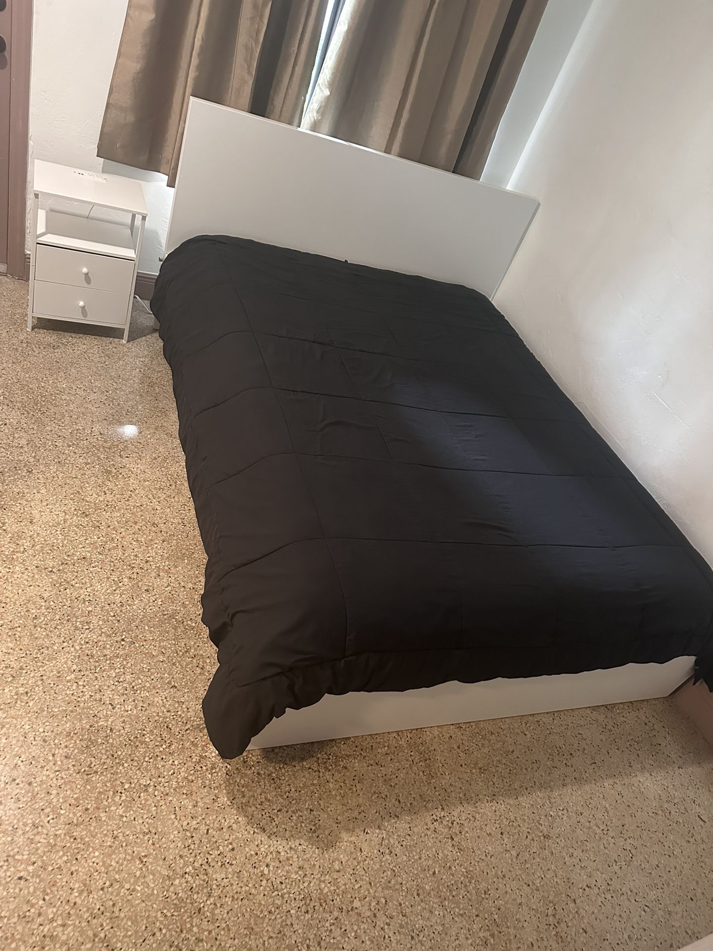 DM OFFER! Malm White Bed Frame Queen + Nightstand