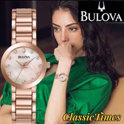 ***NEW*** Bulova Modern Quartz Diamond Mother of Pearl Dial Ladies Watch