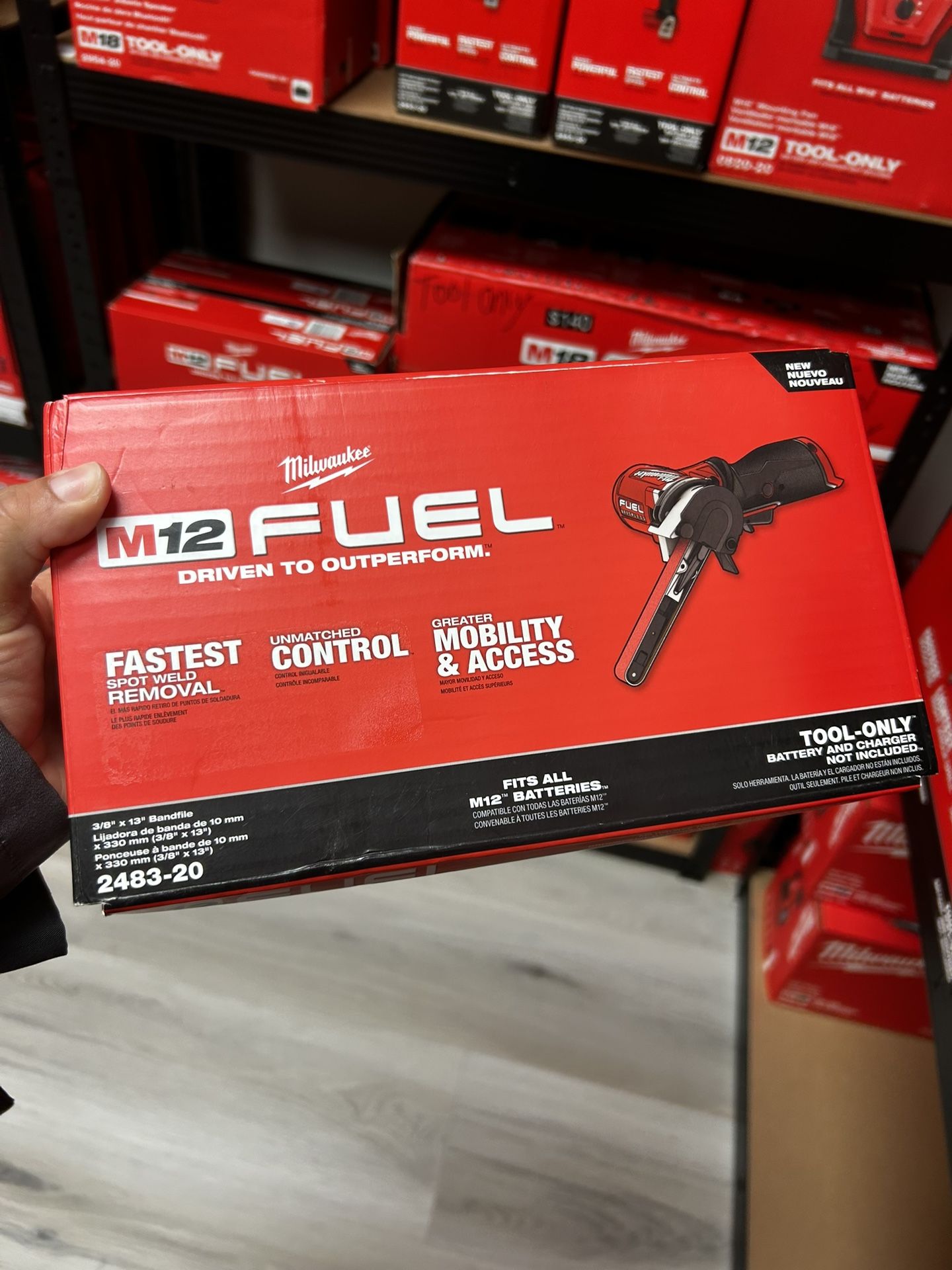 Milwaukee M12 FUEL 12V Lithium-Ion Brushless Cordless 3/8 in. x 13 in. Bandfile (Tool-Only)