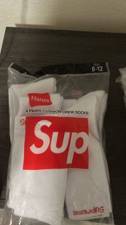 Supreme x Hanes Crew Socks 4-Pack White