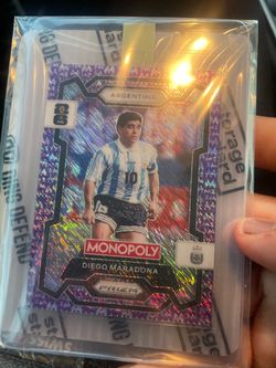 2026 Panini Prizm Monopoly World Cup Diego Maradona Purple Big Money Shimmer /50