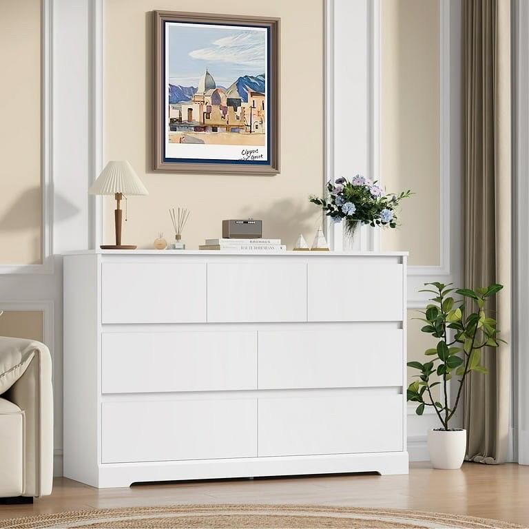 New 7 Drawer Double Dresser, 47.2