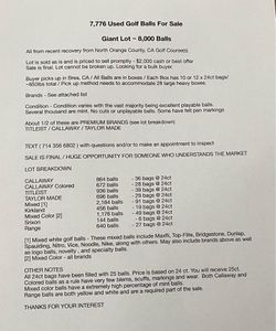 Golf Balls Used Giant Lot approx 8,000 balls