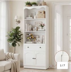 80'' Tall Bookcase with Drawer, Cabinet, and 3-Tier Open Shelves 291