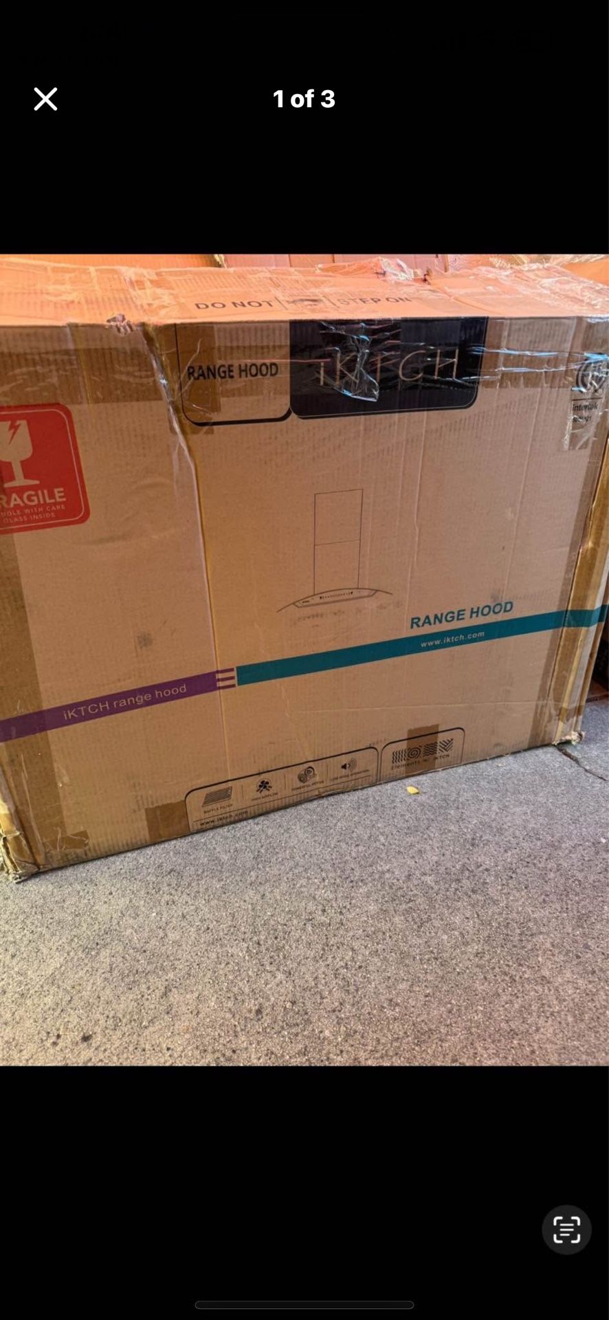 IKTCH Upgraded 36" Island Mount Range Hood 900 CFM Stainless Steel