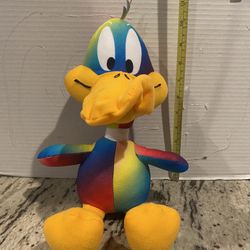 Daffy Duck Rainbow Color Plush Toy Factory 9”