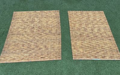 Backyard Light Filtering Cordless Roll Up Roman Shade Blinds.     Used But Like New.     Two Different Sizes:  48x70 And 60x69.      $35 For Both