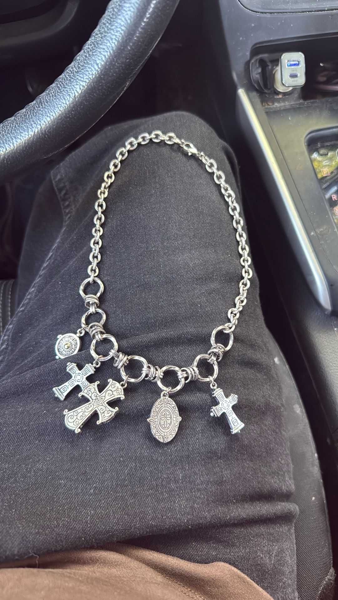 Sterling, Silver Necklace And Charms