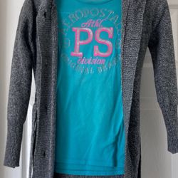 Pullover Jacket And Turquoise T Shirt For Girl