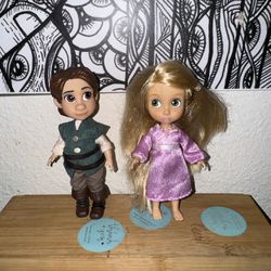 Flynn Rider & Rapunzel Disney Store 5" Mini Princess Prince Doll Animators