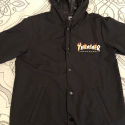 Thrasher Magazine Jacket With A Hoodie On Top