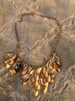 Gold-Tone Teardrop Statement Bib Necklace