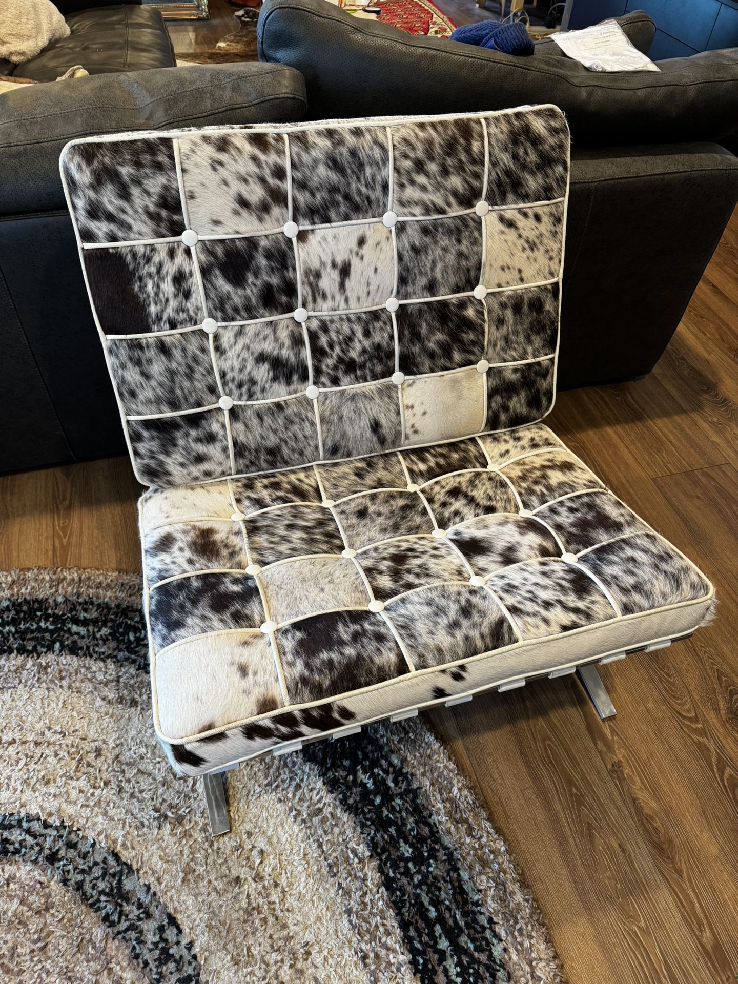 Leather And Cowhide Chair