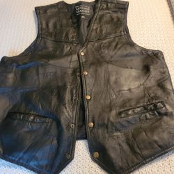 Black Leather Vest 3 XL