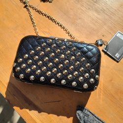 New Studded Clutch With Crossbody Chain
