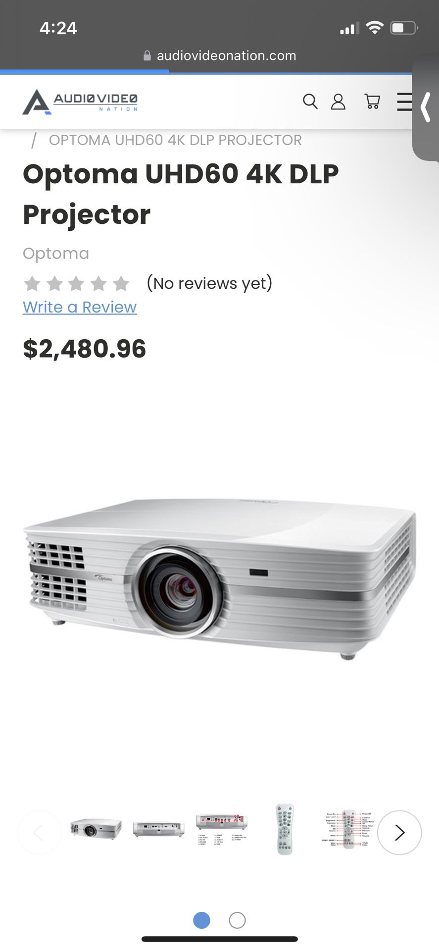 Projector Optoma HD 60 4K
