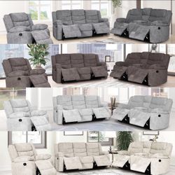 NEW RECLINING 3pc SOFA LOVESEAT WITH RECLINER ONLINE DEAL ONLY 