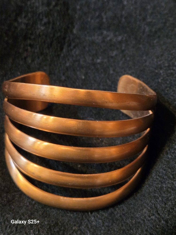 vintage solid copper cuff bracelet