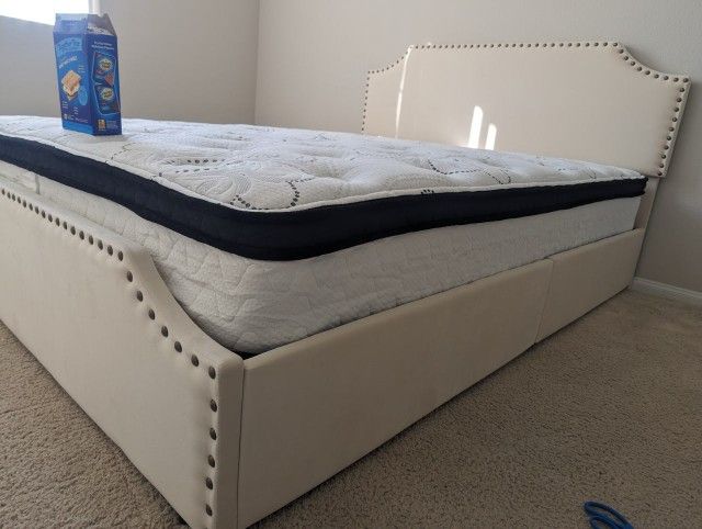 Mattress And Bed Set With Side Drawers