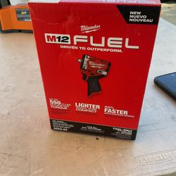 Milwaukee M12 stubby impact wrench 550 pound torque tool only