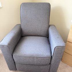 Modern Gray Glider Recliner 