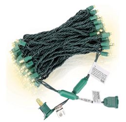 New 100 Counts Warm White LED Christmas Lights – 50ft 5mm White Christmas Lights Outdoor Commercial