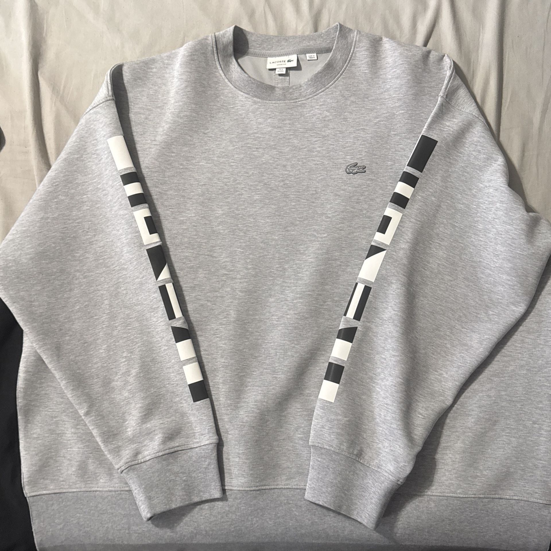 Men’s Lacoste Sweat Shirt Size 4X Altered To Fit Like A 4XLT