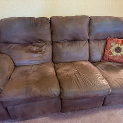Brown Reclining Sofa 