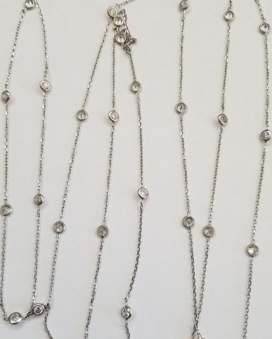 56 Inches Sterling Silver and Czs