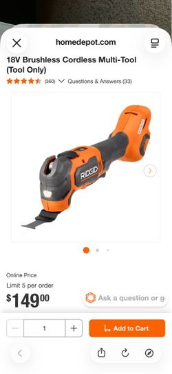RIDGID 18V Brushless Cordless Multi-Tool ( Tool Only)