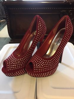 Red Rhinestone heels