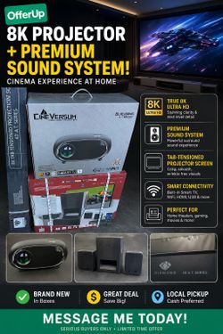 8K Projector, Screen , Sound System
