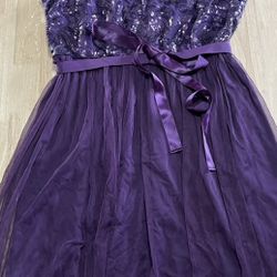 1X NEW Candalite Purple special occasion sleeveless dress embellished NWT Sequin