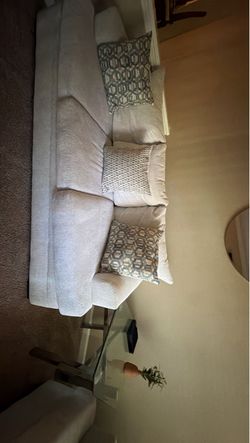 Beige Living Room Couches with Throw Pillows