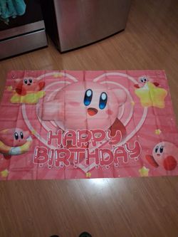 Kirby birthday decoration banner