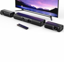 Saiyin 5.0 Virtual Surround Soundbar with Wired Speakers,135W Peak Power 8-Driver Surround System,Bass/Treble Control,Bluetooth 5.3/ARC/Optical/Auxili