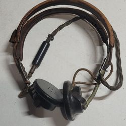 WWII R-14 US Army Signal Corps Headphones Radio Speakers Inc UNTESTED