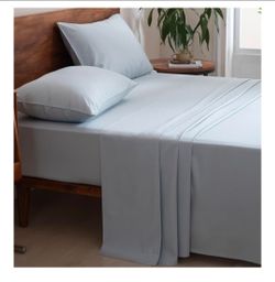 Queen Sheet Set, Woven 100% Mugwort-Cotton, 4 Piece, Cooling Bed Sheets