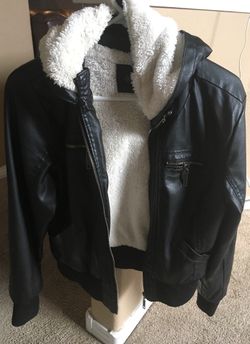 Black leather jacket