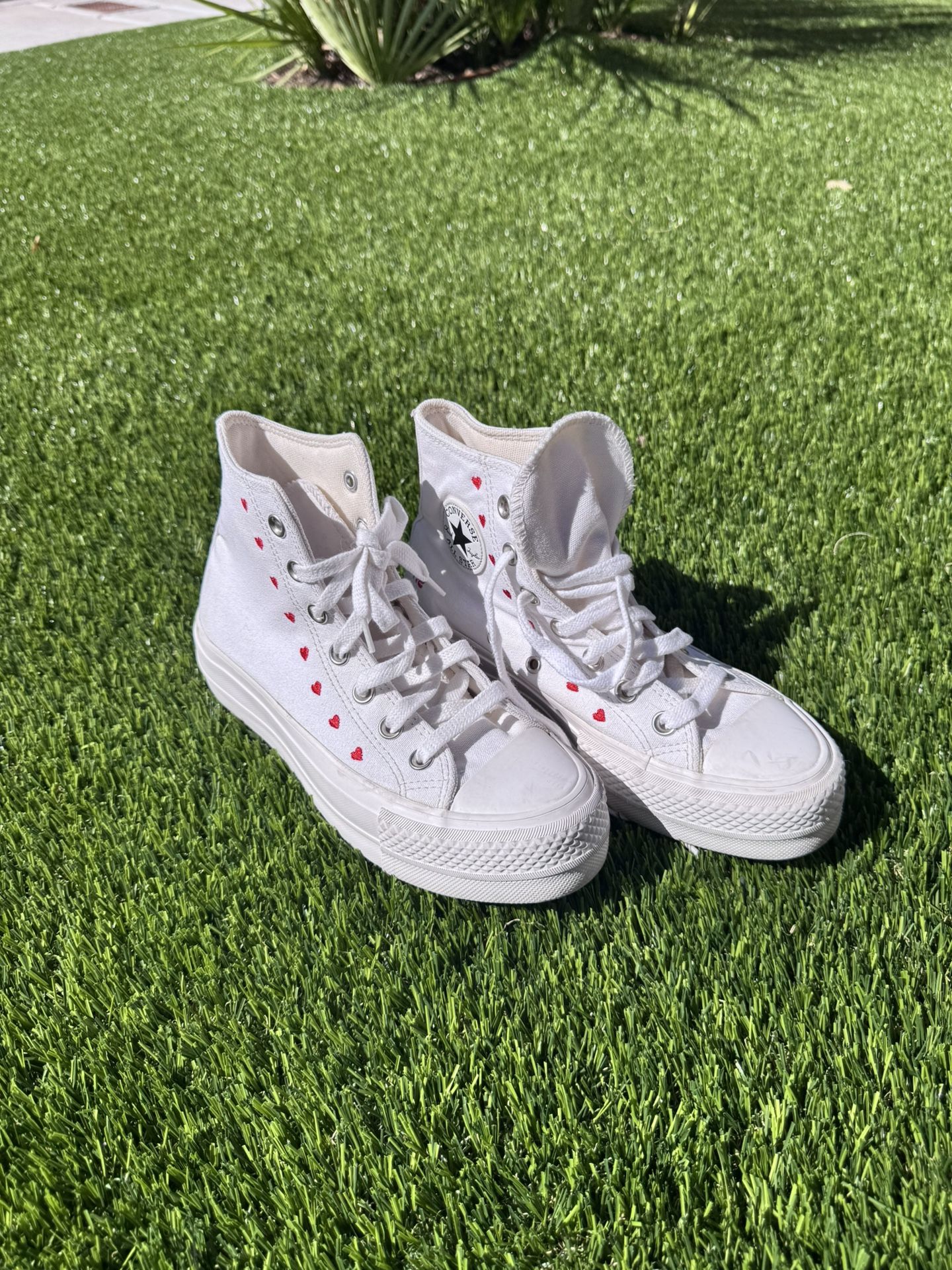 White Valentine Day Converse