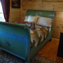 Princess Sleigh Bed,  And Dresser With Mirror