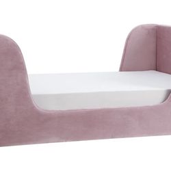 $165 - Toddler upholstered sleigh Bed - Pink/Lavendar