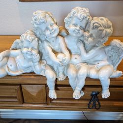 4 Cherubs Shelf Sitter Garden Decor Design Toscano