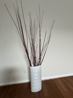 Floor vase with sticks