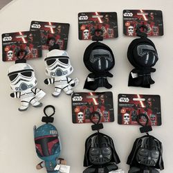 New Set Of 7 Star Wars Plushie Clips 
