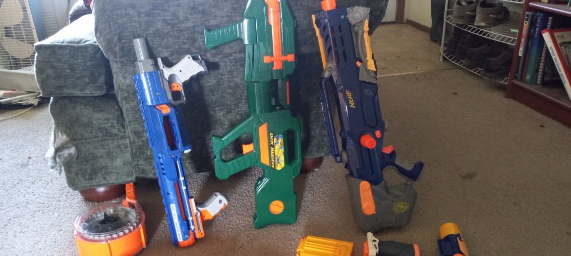 Old Nerf Guns, All For $25 Can Send More Pictures If Asked